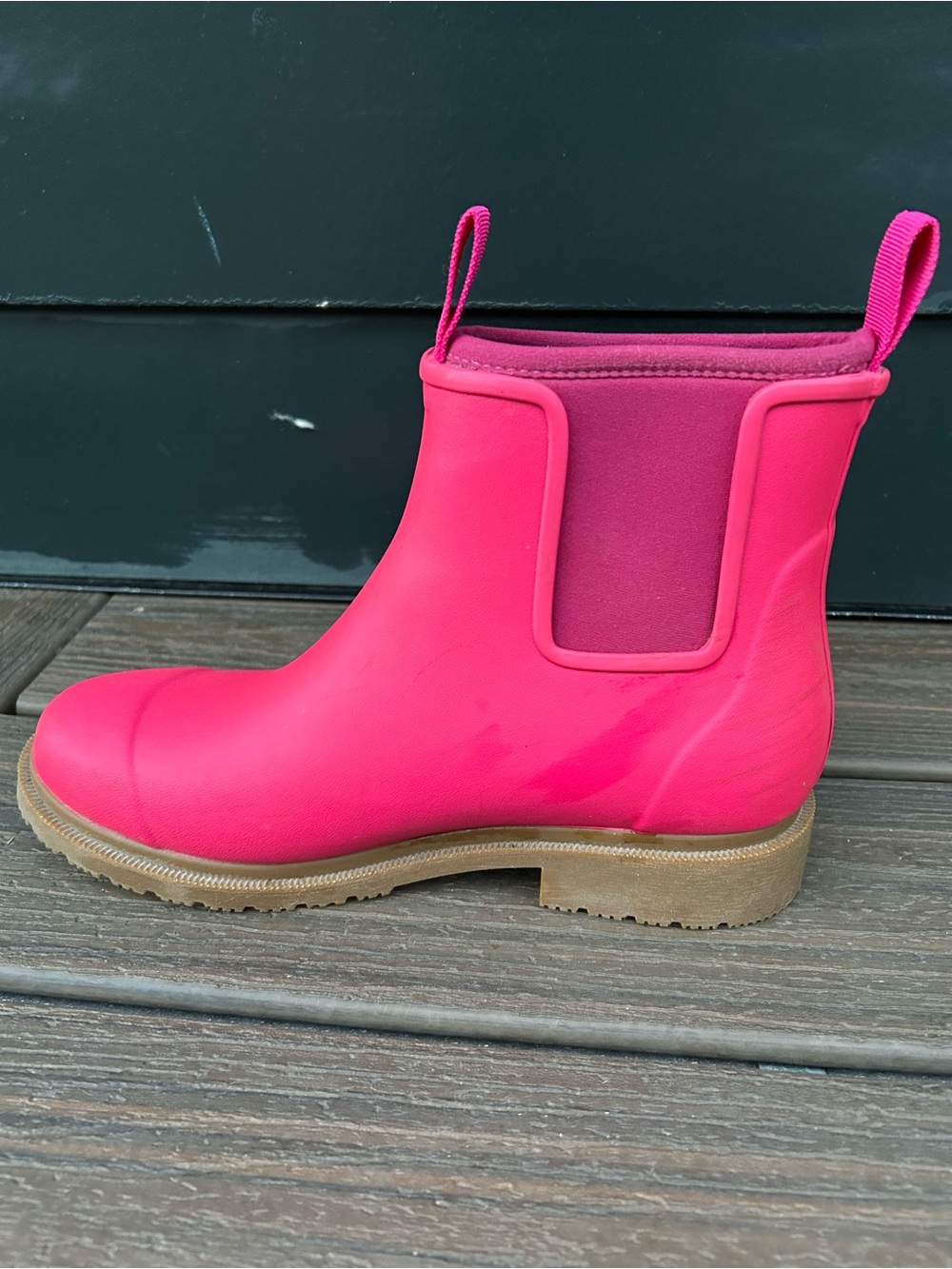Merry People Bobbi Ankle Rain Boots Hot Pink Gum Sole EU 40 US Women’s 9 - Picture 7 of 16